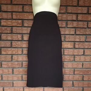 Motherhood Maternity Midi Skirt M Basic Black Pull On Stretch Adjustable Waist